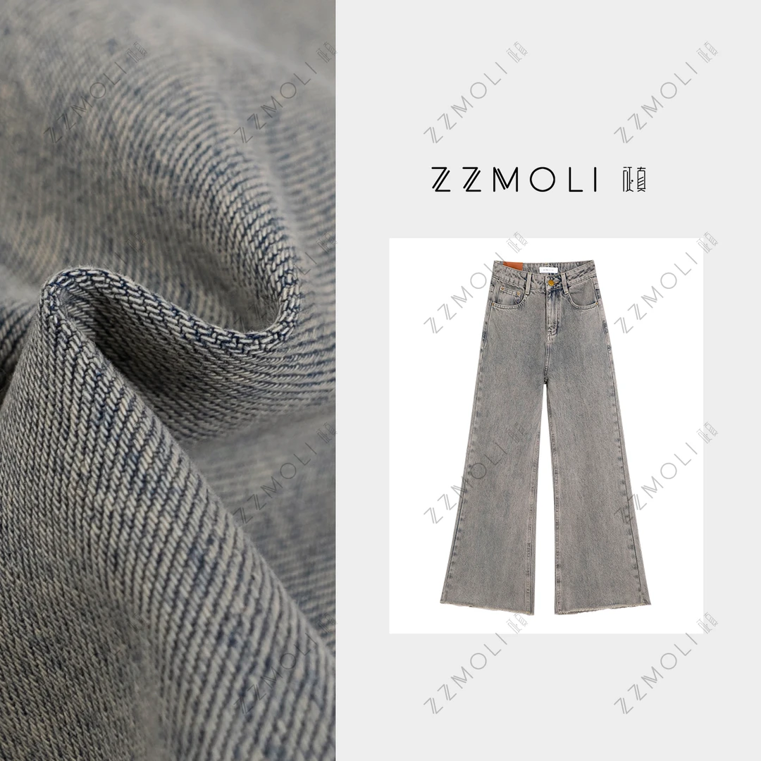 ZZMOLI 美式痞帅废土风 复古高街显瘦微喇阔腿牛仔裤子女ZBK93032