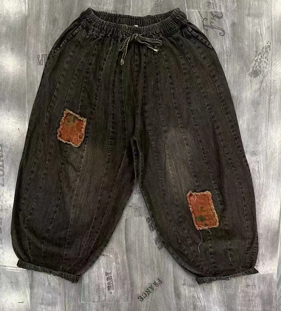 2025 新款夏季哈伦裤宽松 裤长85 松紧腰 欧潮汇女装