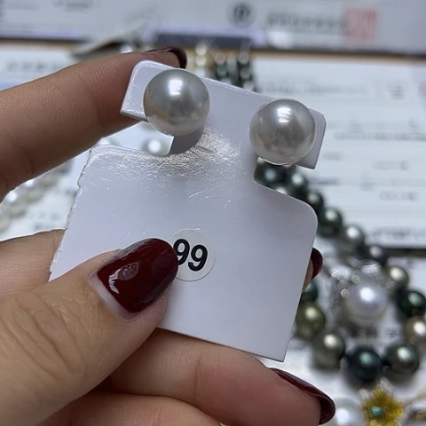 18K金镶嵌耳饰海水珍珠