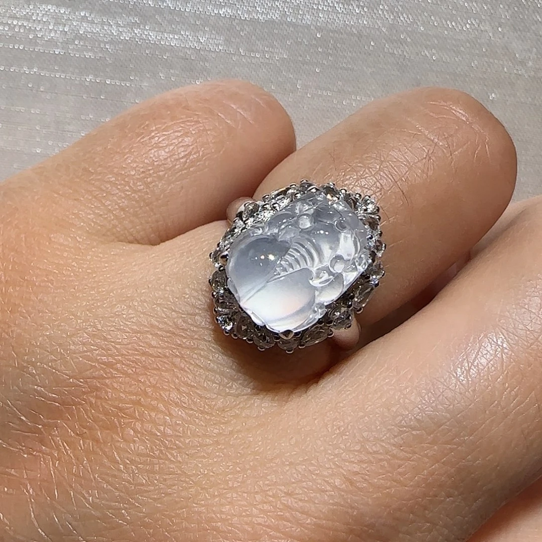 翡翠18K金镶嵌戒指戒指