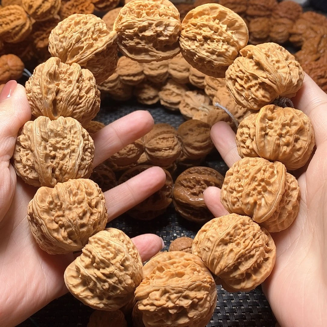 文玩核桃手串白狮子麻核桃手持
