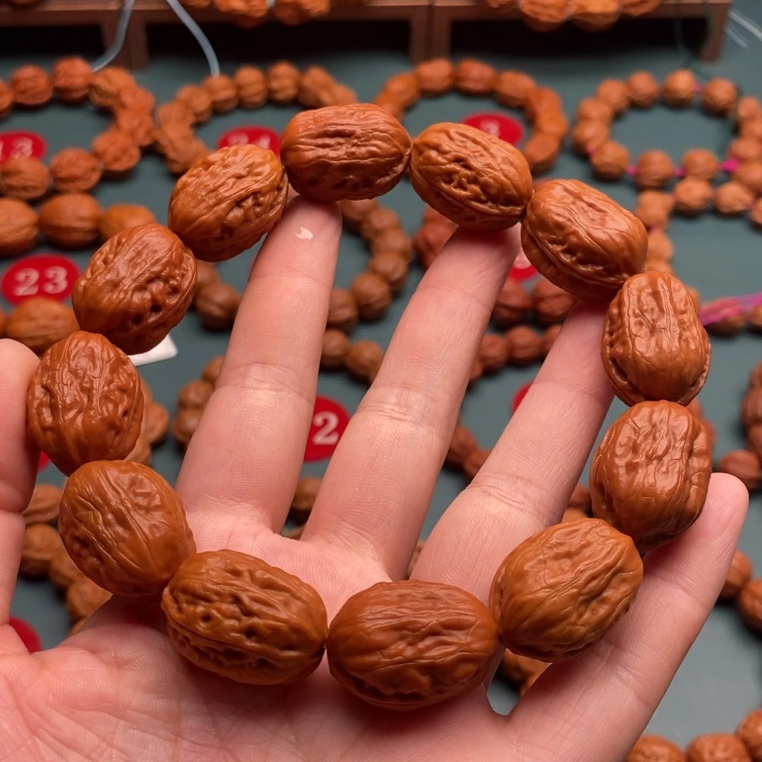 文玩核桃手串17尺寸方枣