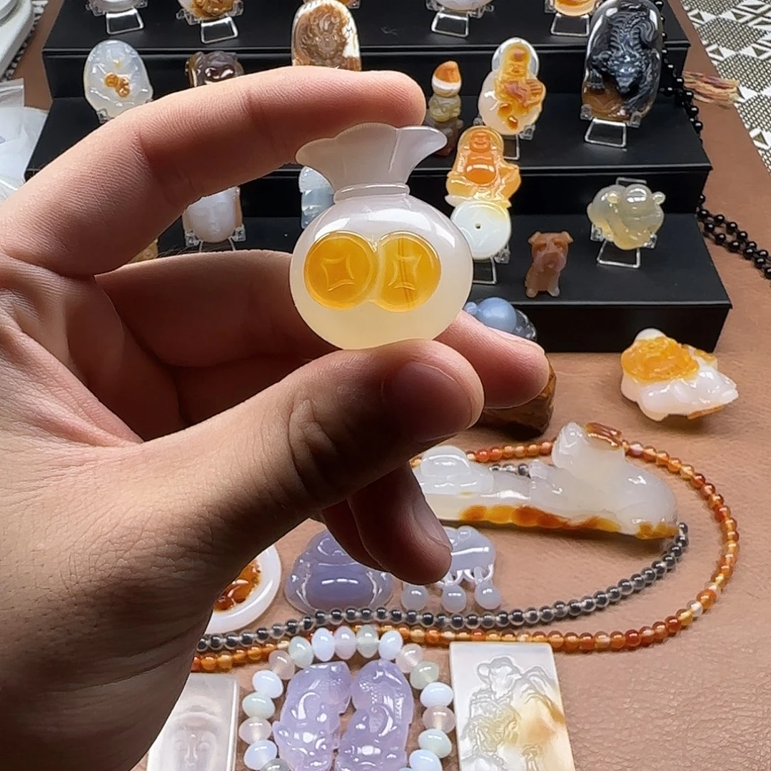 玛瑙/玉髓未镶嵌吊坠(不含链)