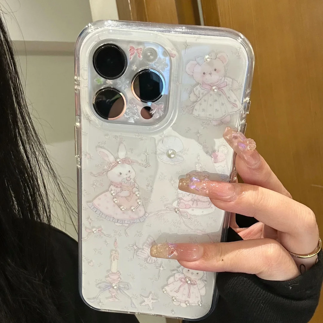 七壳子烛台小兔适用苹果华为vivo小米oppo女款iphone15/16/14