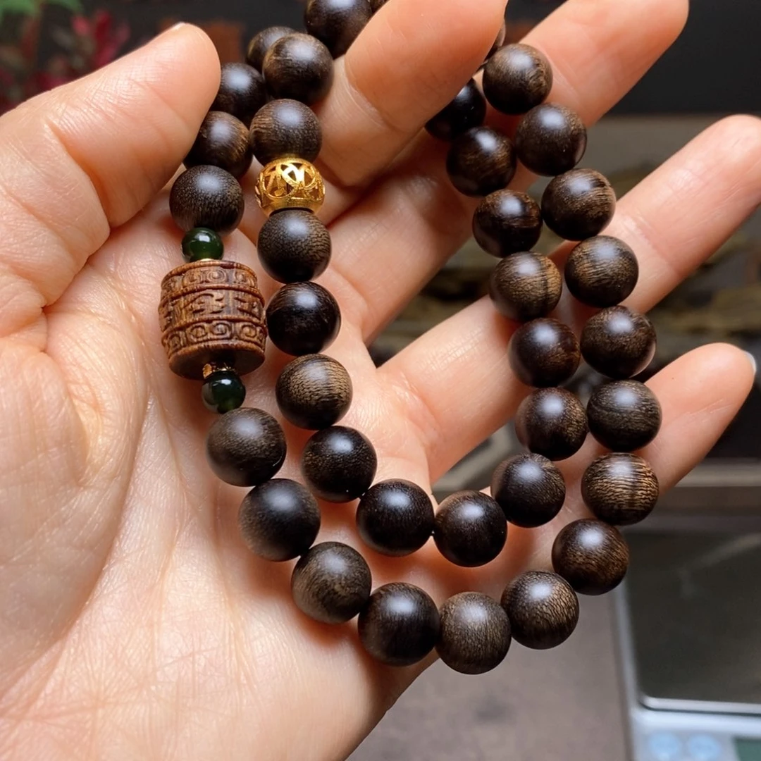 沉香手串越南富森红土瘤疤1.0设计➕芽庄白棋楠沉香木雕设计
