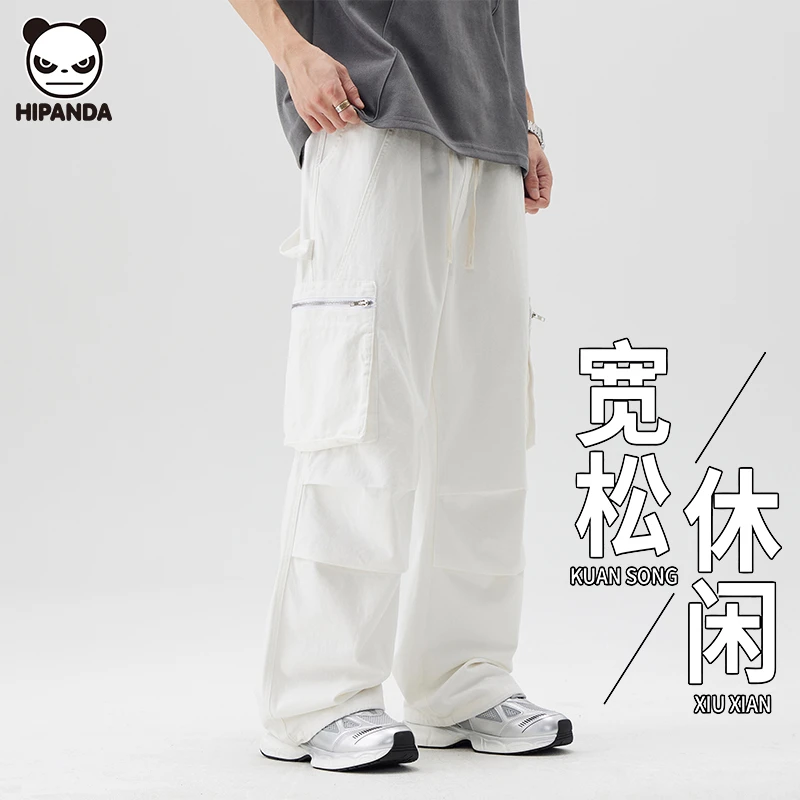 HiPanda春季工装裤高档全棉爆款复古风痞帅男直筒长裤裤子男生