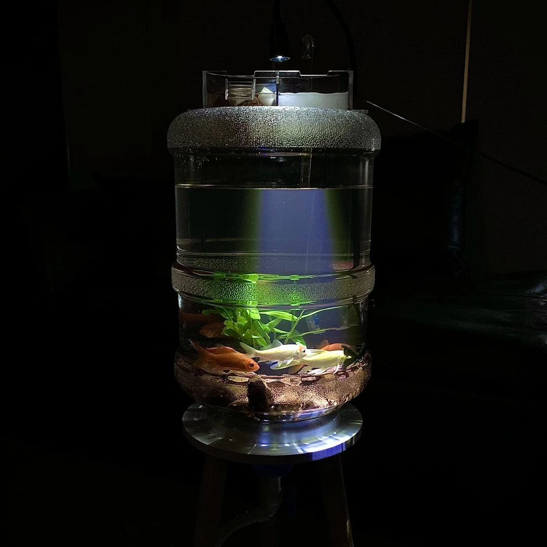 【18.9L水桶】矿泉水桶养鱼支架底座一键换水鱼缸手工改装水族箱