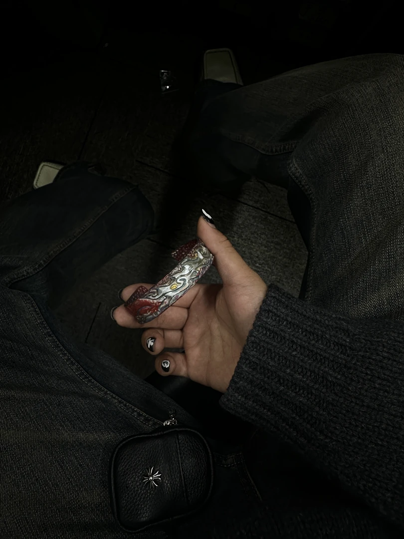 合金手镯 【涅槃 泣血录 手镯】红色彩绘手镯国潮风发字