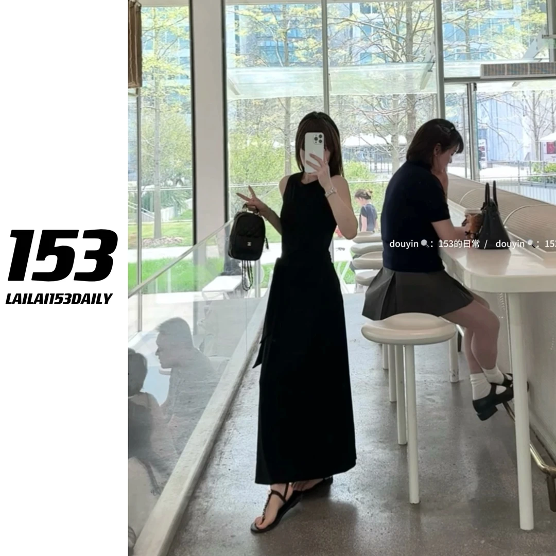 【153的日常】立体绑带连衣裙小个子女生显瘦显高穿搭设计感25XQ826