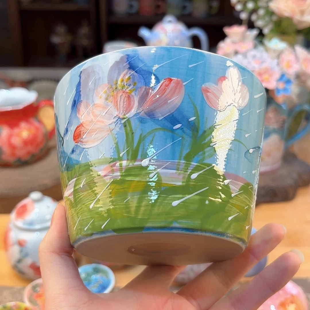 景德镇手绘高温釉下彩陶瓷茶具