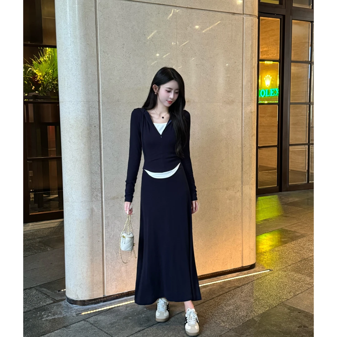 YUANLIANSU/圆脸酥【甜岛和星】2025年秋季两件套女假两件长袖上衣