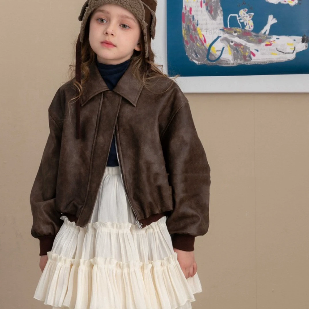 11833高端潮流时尚百搭休闲童装时尚皮衣外套B14-4-3