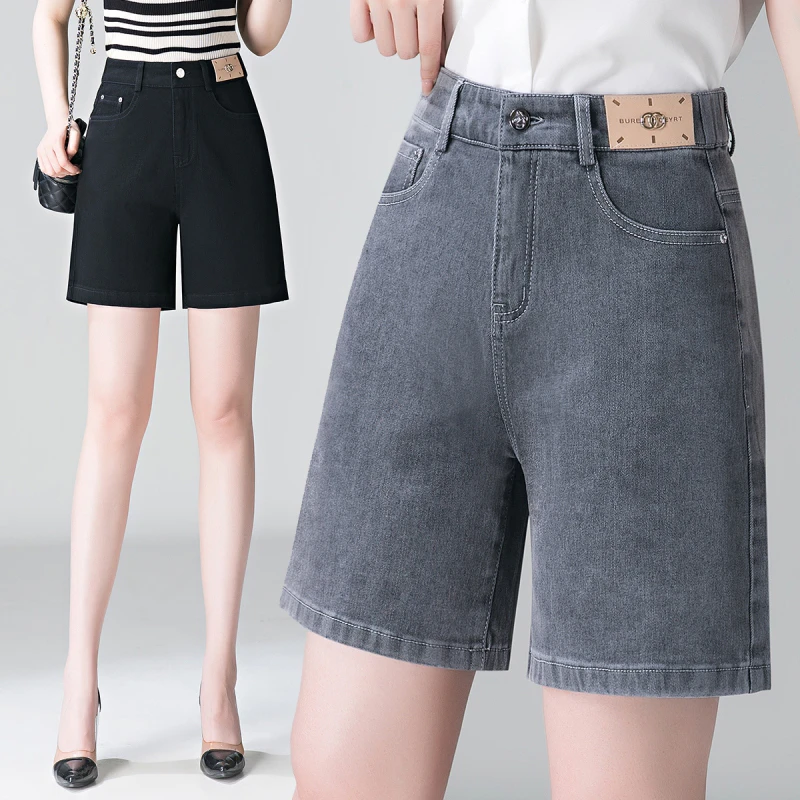 网红流行短裤气质牛仔裤女款爆款2025新款夏季高腰百搭大码直筒裤