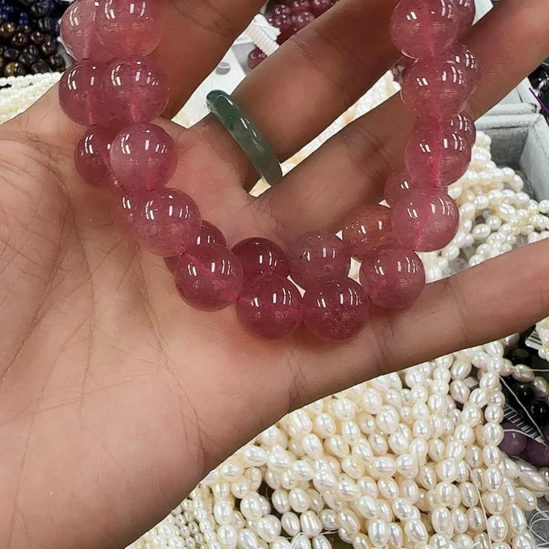 水晶手链未镶嵌卡11冰粉草莓晶