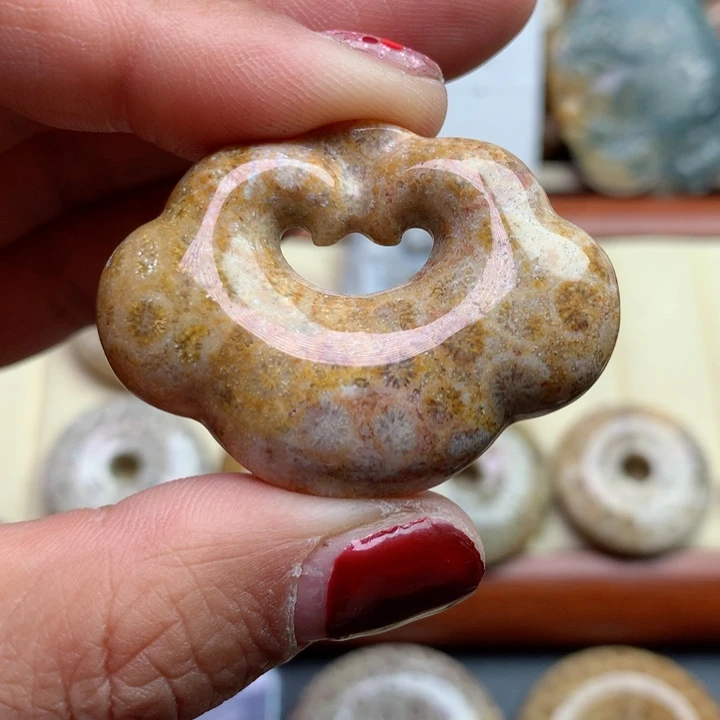 硅化珊瑚（珊瑚玉）颈饰未镶嵌