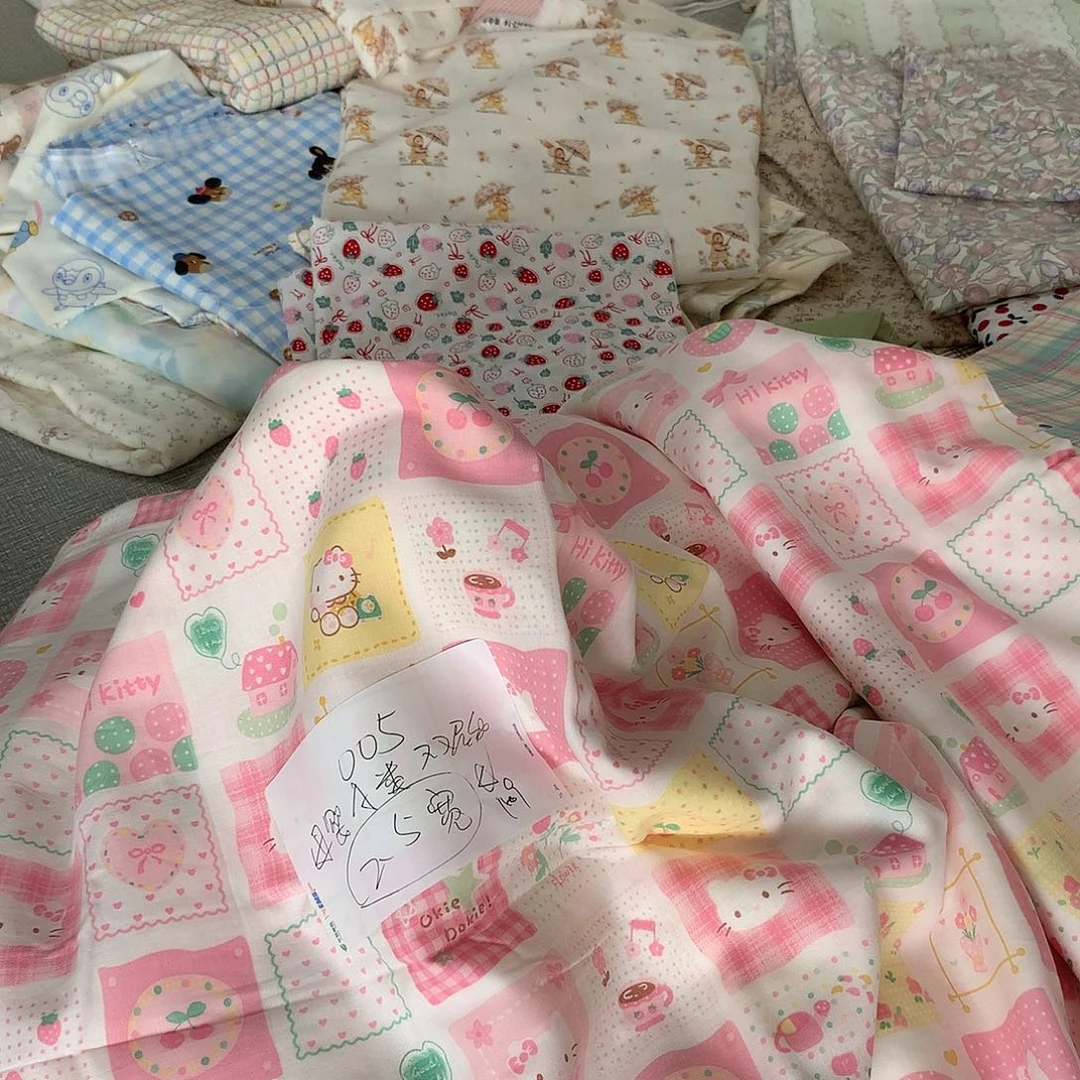 棉005粉格Kt双层纱2.5宽母婴A类