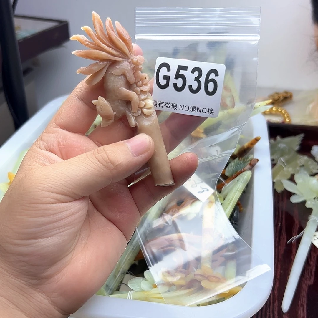 蛇纹石玉合金发饰大****理