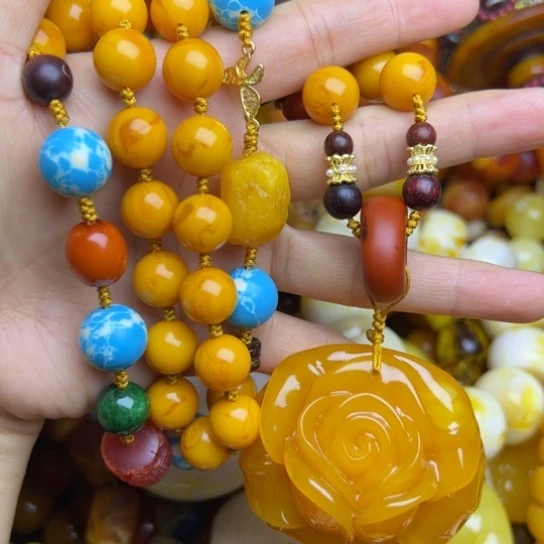 琥珀未镶嵌手链蜜蜡