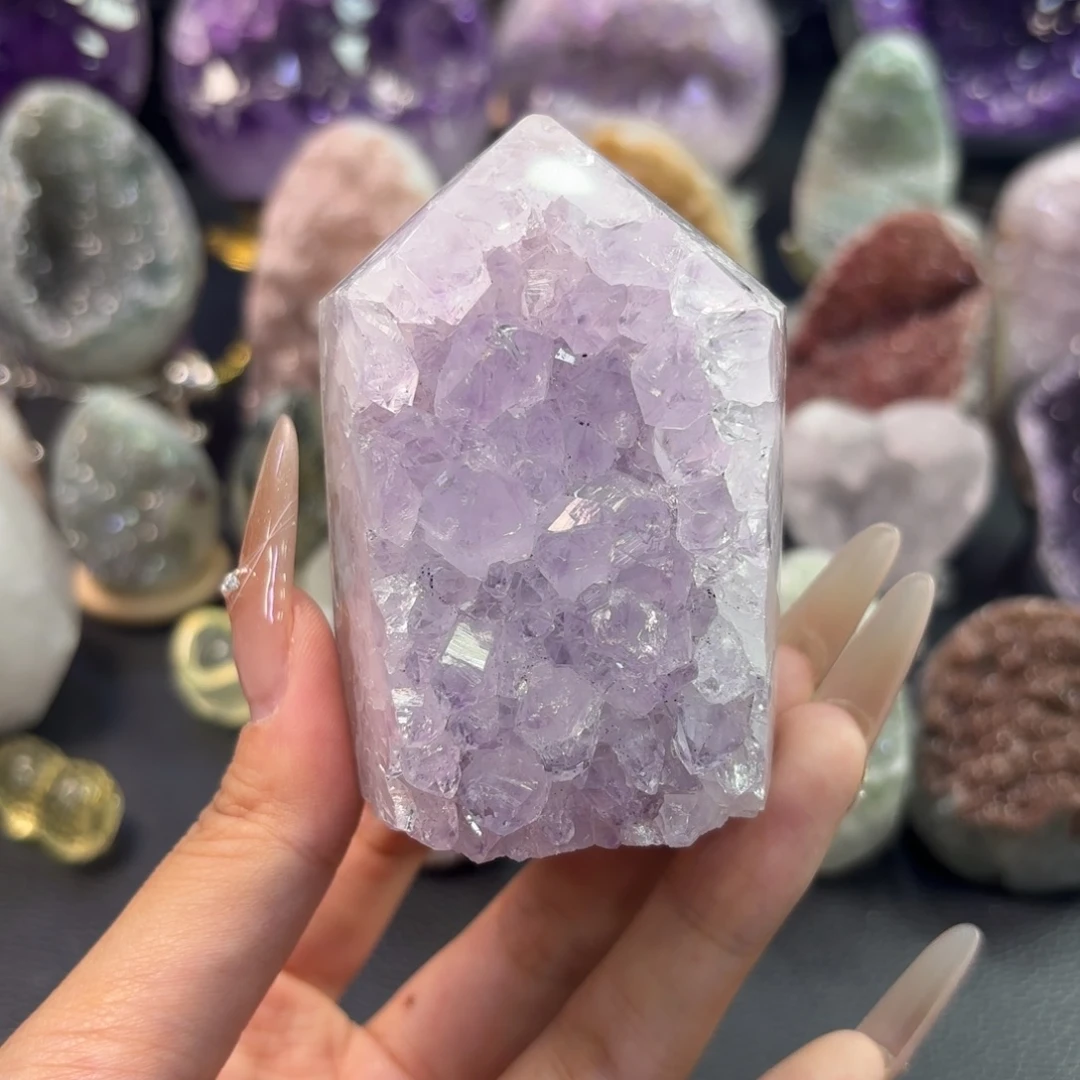 紫晶未镶嵌大型摆件（非配饰）柱子