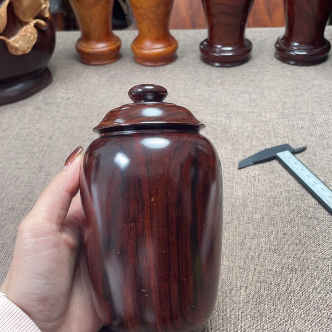 交趾黄檀（大红酸枝）罐子