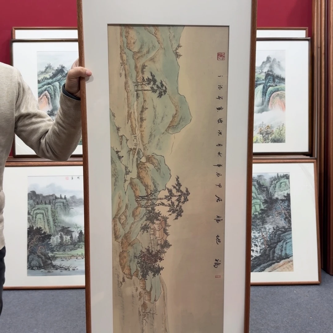 国画养***管带框绘画作品