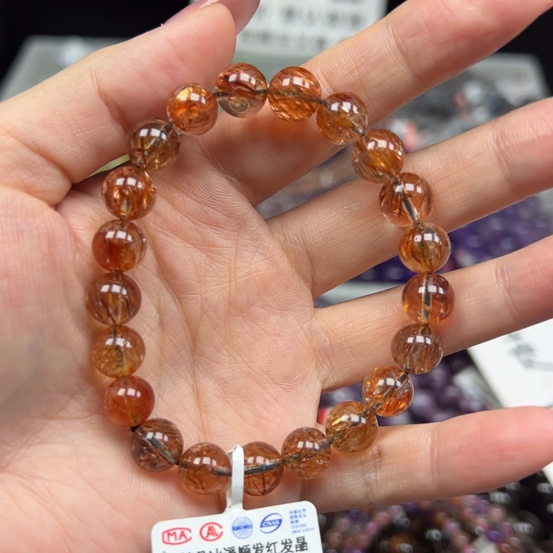 未镶嵌手链水晶卡9精品冰透顺发红发晶36