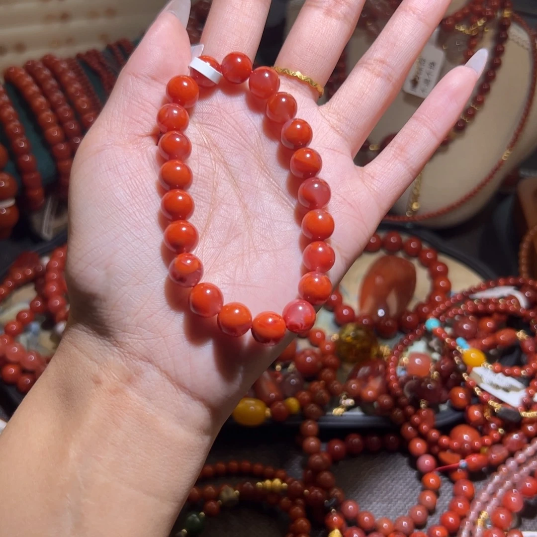 南红玛瑙未镶嵌手链9mm