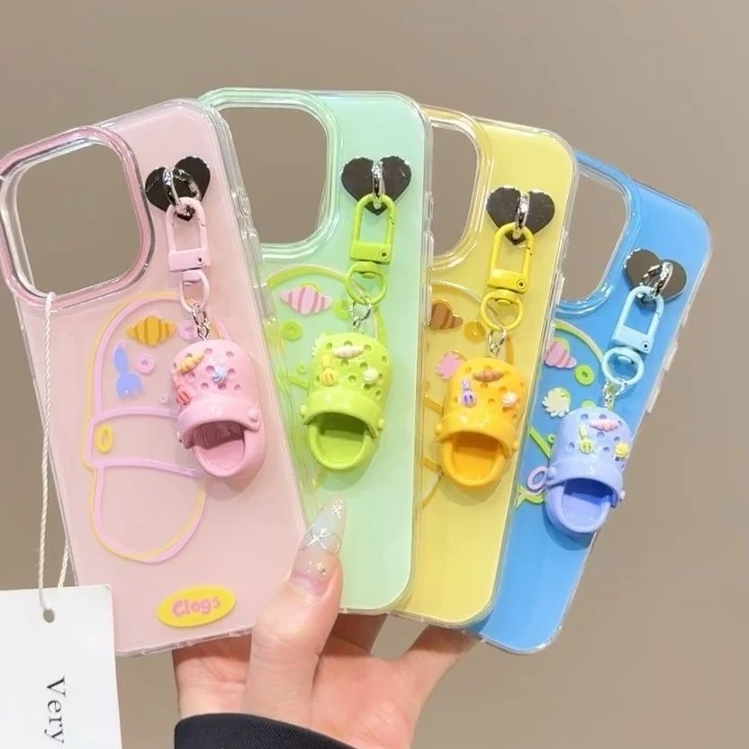 趣味洞洞鞋带挂坠适用16Promax手机壳13保护套15大孔14情侣12/11