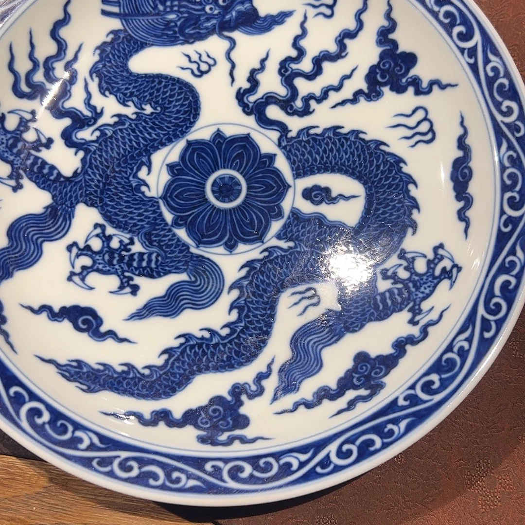 摆件陶景德镇高端龙盘