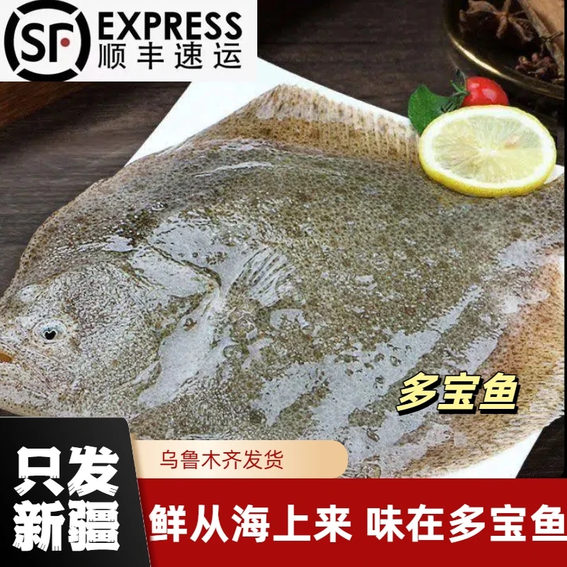 【新疆顺丰包邮】新鲜冷冻多宝鱼冷冻多宝鱼大菱鲆野生海鲜鱼1条550g左右