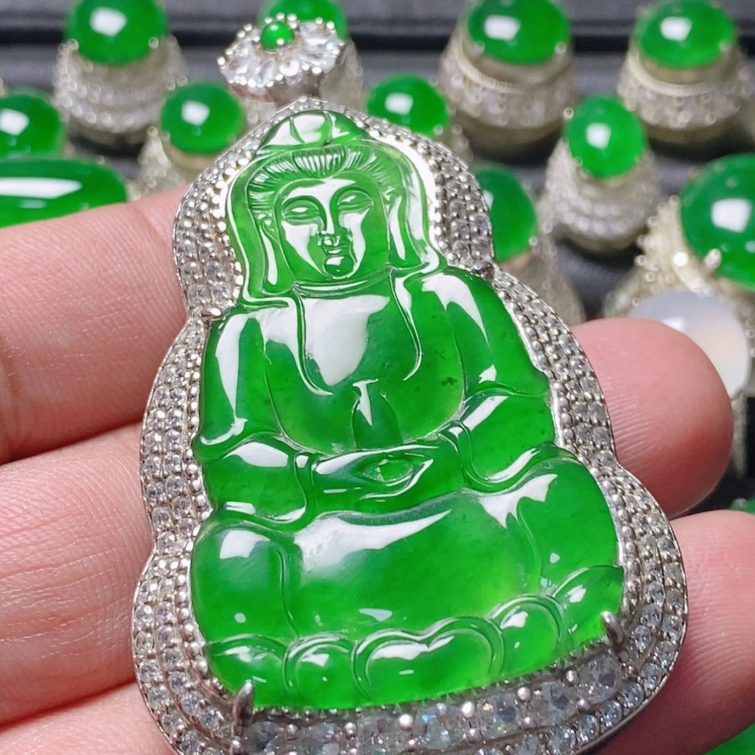 翡翠银S925镶嵌颈饰