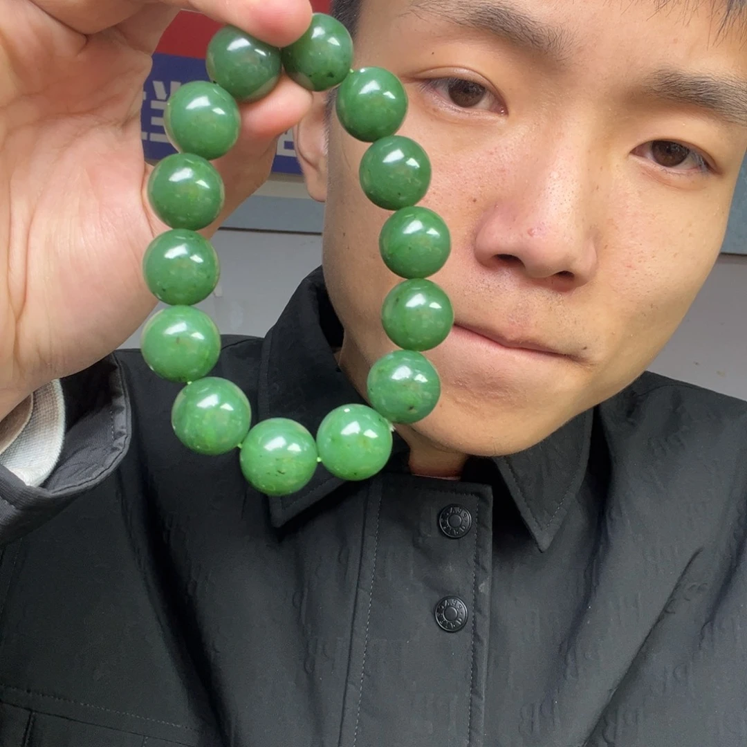 和田玉手链未镶嵌多样性拍一发一俄罗斯碧玉卡16