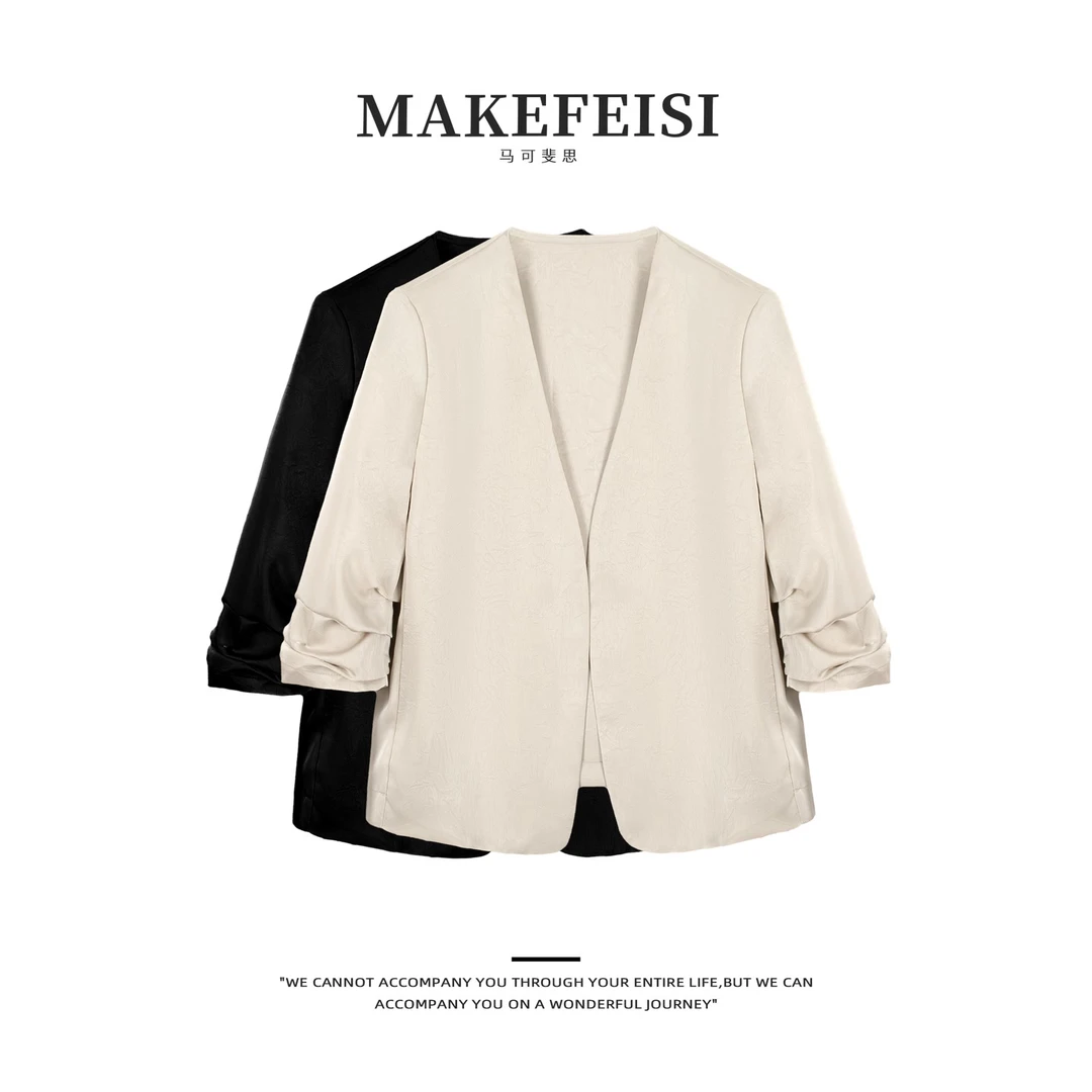 高阶通勤|百搭气质无领西装通勤小外套WT271