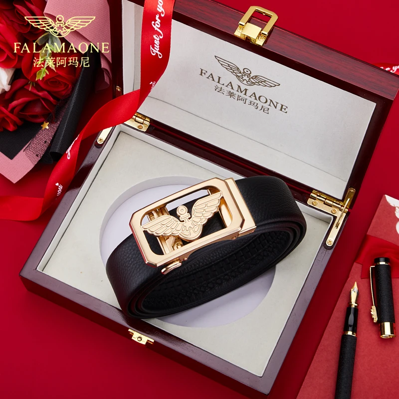 法莱阿玛尼男士皮带真皮质感礼盒腰带生日礼物送老公男友送爸爸