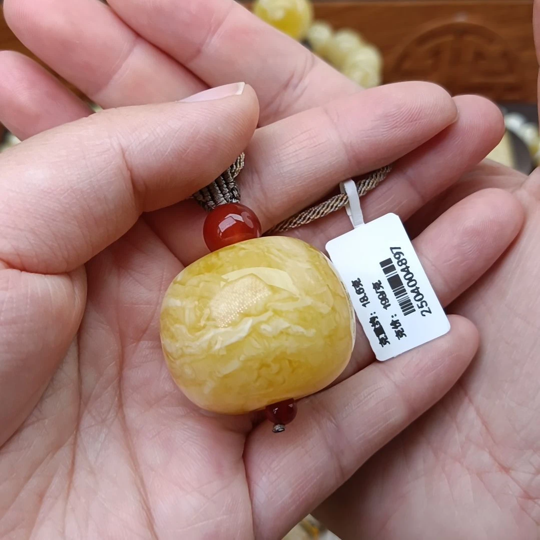 未镶嵌吊坠(不含链)蜜蜡32墩子浓蜡虎皮纹千层雪