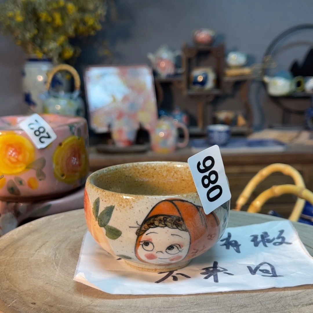 杯素浅陶瓷手工手绘