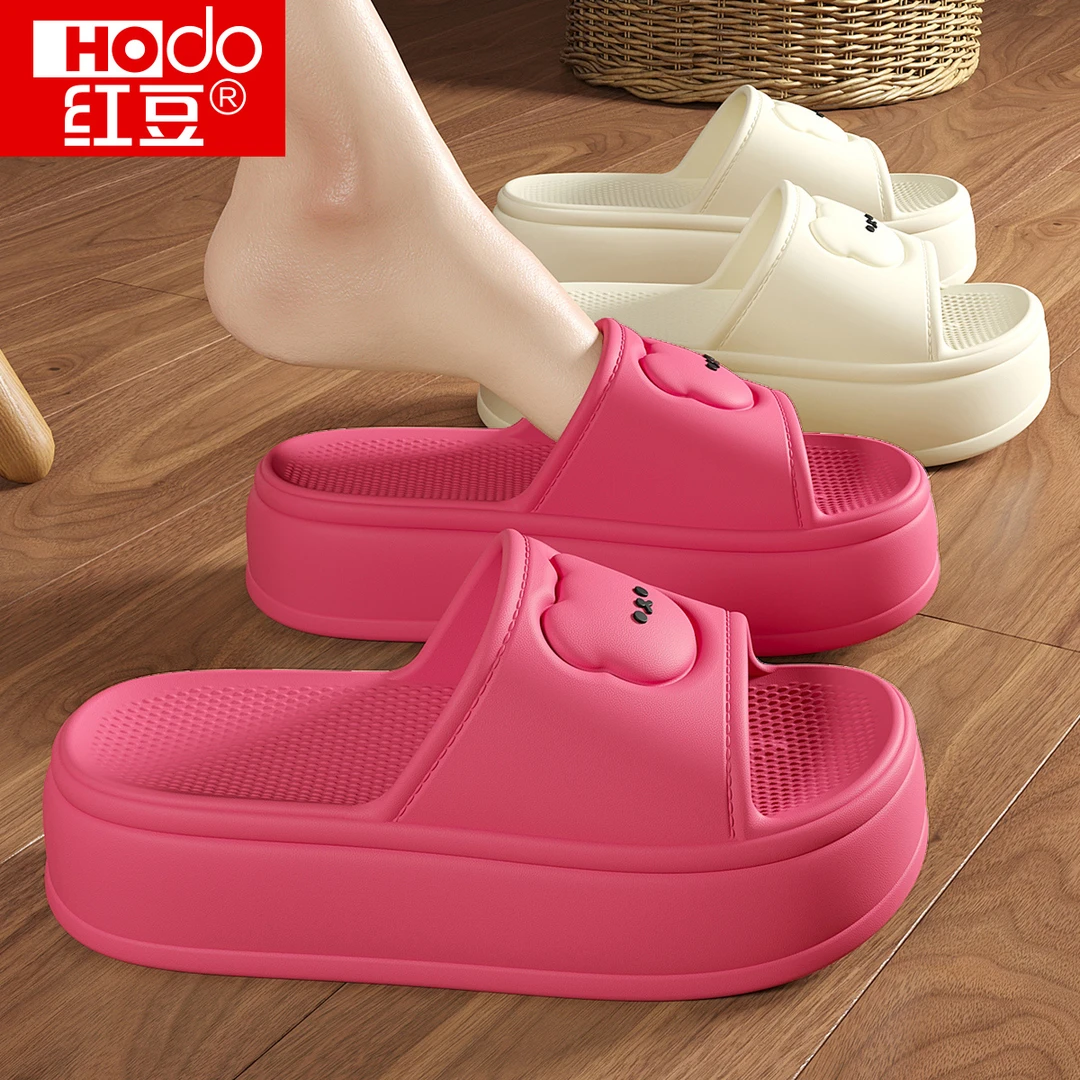 红豆时尚厚底增高拖鞋女士夏季2025新款松糕底防滑海边沙滩拖鞋女