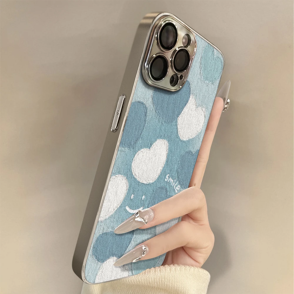 微笑爱心适用于苹果16pro手机壳全包防摔高级个性小众女款保护套