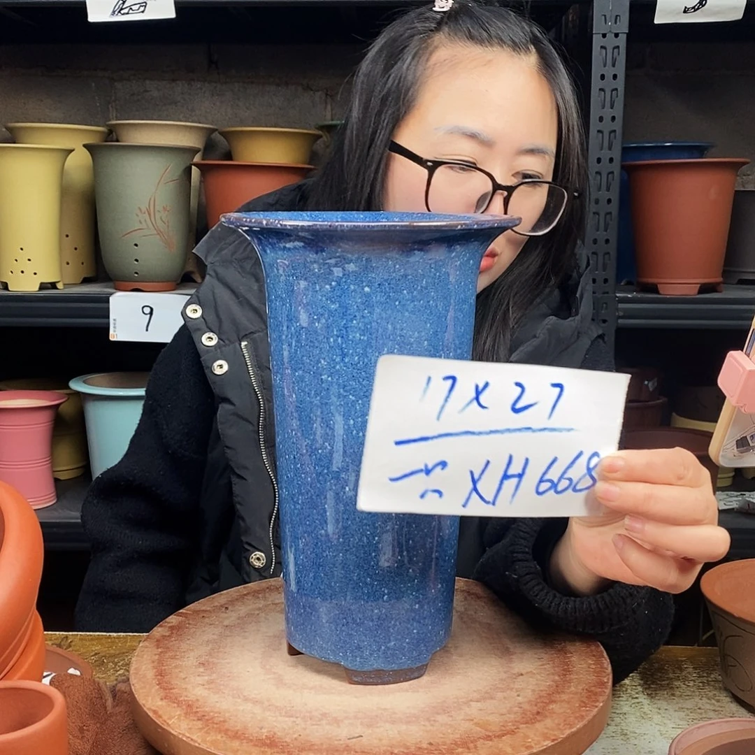 紫砂一只花盆货号XH668