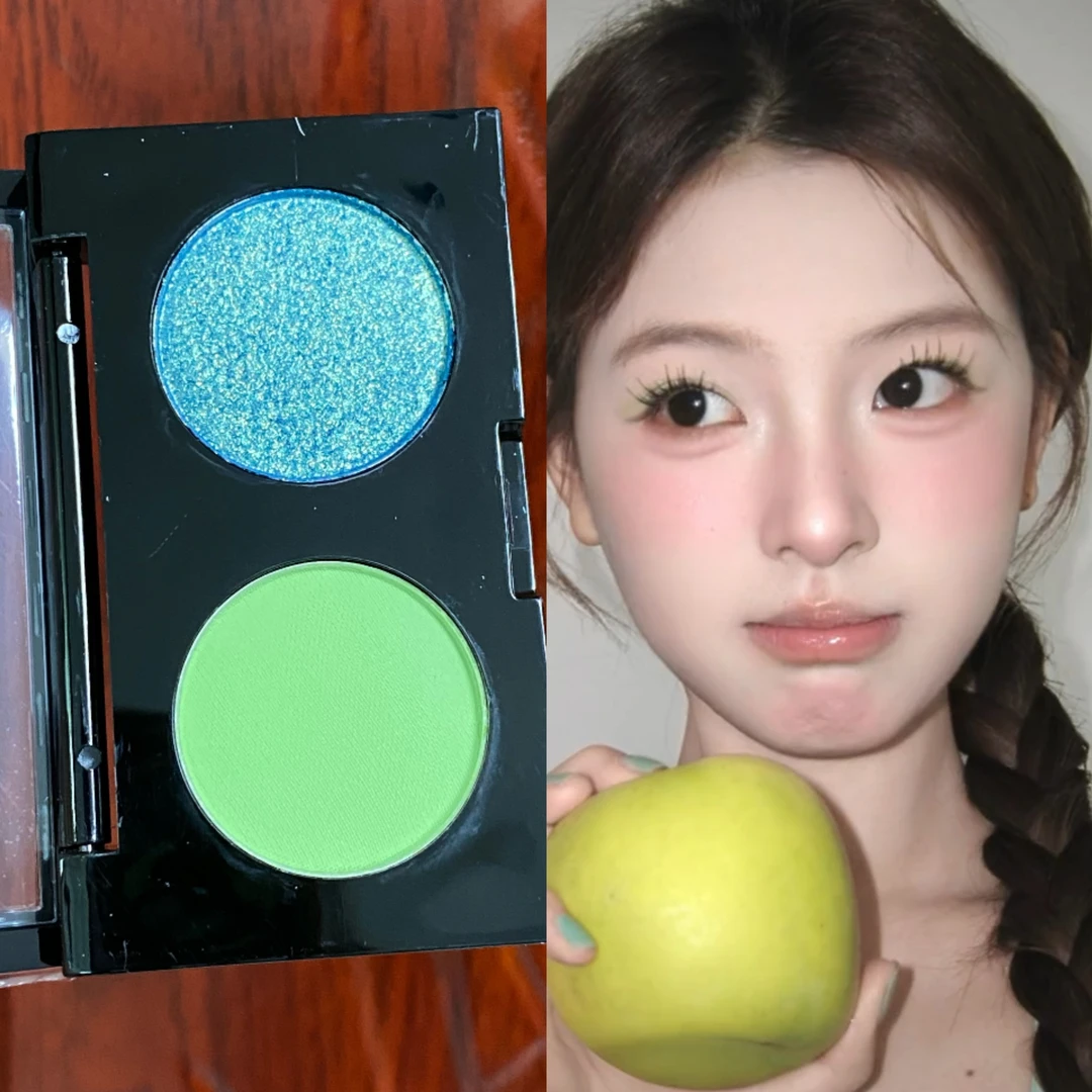 青苹果妆容眼影！夏日清透帕斯蒂尔风薄荷曼波绿色细闪蓝珠光哑光