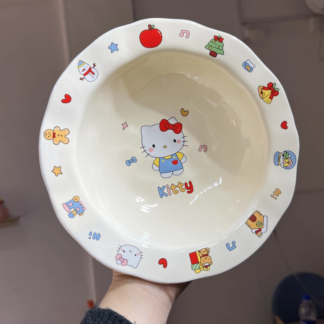 【嘟嘟Good】出口高货 好运KT 手捏8英寸陶瓷盘子 菜盘 深盘