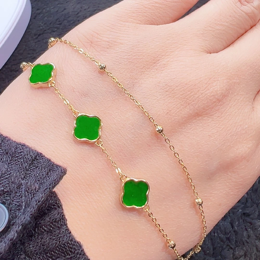 翡翠银S925镶嵌手链签收后24小时鉴赏期