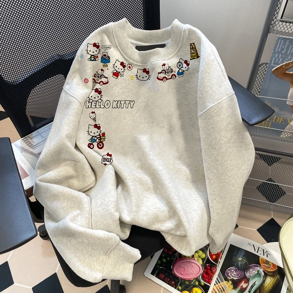 常规套头美式街头卫衣薄款加厚韩版春秋冬小众百搭卡通长袖时尚女