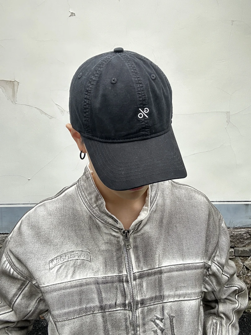 LEVMLON-小标百分号简约加深棒球帽情侣水洗棉软顶大帽檐显脸小