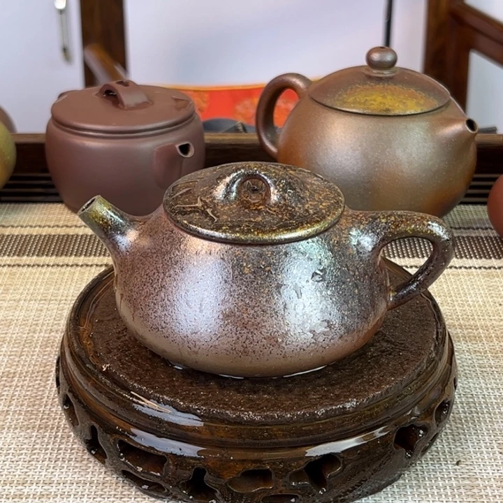 紫砂茶壶底槽清柴烧180cc