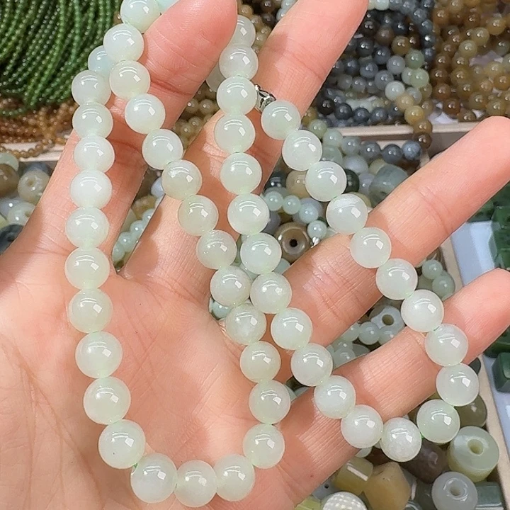 和田玉未镶嵌颈饰8mm