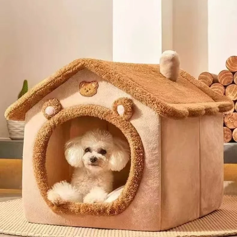 小房子狗窝猫窝封闭式可爱保暖房子猫窝冬天加厚小型狗窝猫咪睡袋