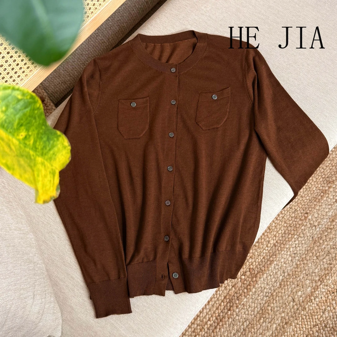 和家2025新款女装简约优雅针织开衫-1333