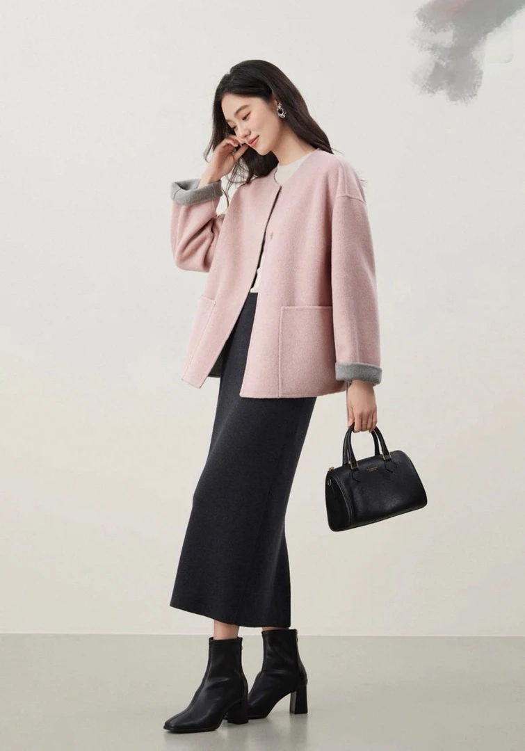 【乐玛施】桃里桃气  毛呢小香风 外套5065