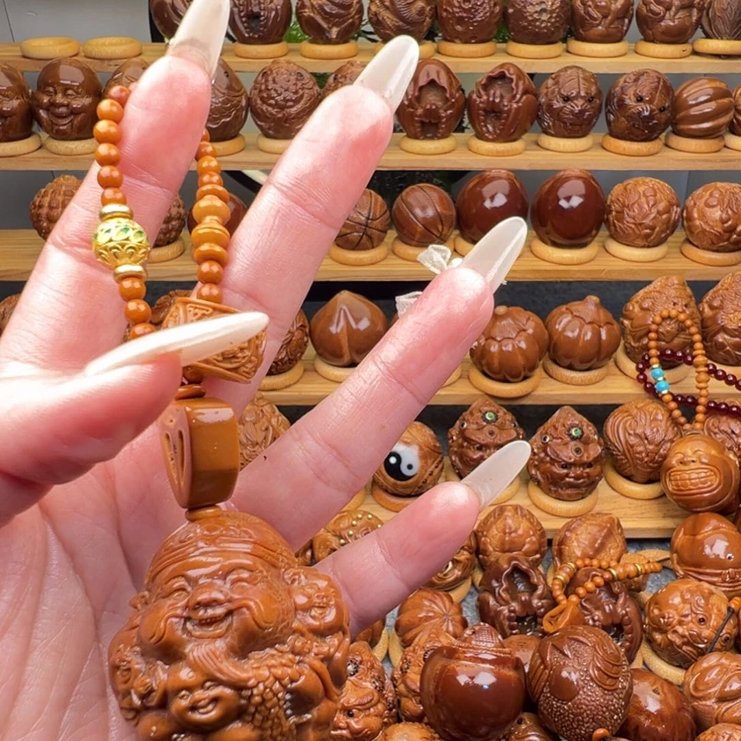 随***缘手串/手链橄榄核九子龙财手把件